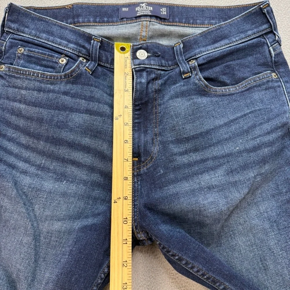 Hollister Slim Straight Epic Flex Jeans 32x34 (FIT 32x33) Dark Wash Blue Denim